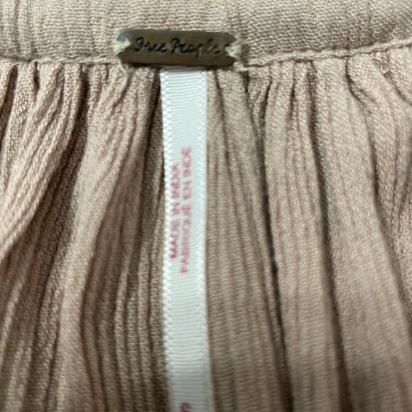 Free People Blush/Mauve Rayon Crinkle High-Low Flowy Dress Sz-S - Picture 9 of 14